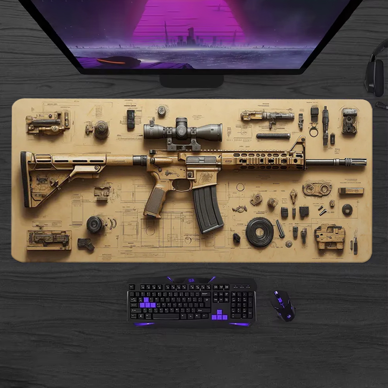 Gaming Keyboard Mouse - แผ่นรองเมาส์สำหรับเล่นเกมแบบนุ่ม แยกชิ้นส่วนได้ แผ่นรองคีย์บอร์ดขนาดใหญ่ แผ่นรองเมาส์ลายภูมิประเทศสำหรับคีย์บอร์ด พร้อมแผ่นรองโต๊ะกันลื่น