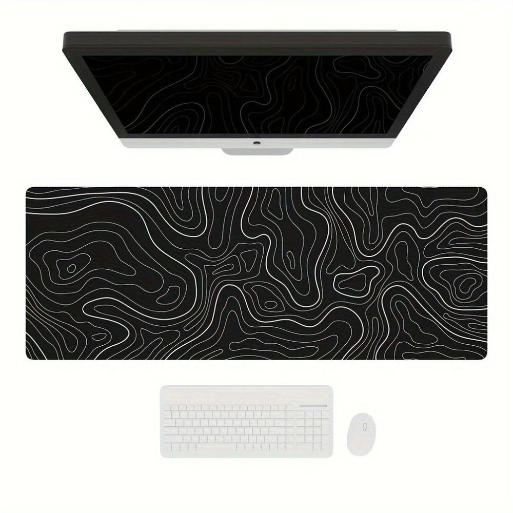 Gaming Keyboard Mouse - แผ่นรองเมาส์สำหรับเล่นเกมระดับมืออาชีพ รูปทรงภูมิประเทศ กันลื่น ทนทานต่อการสึกหรอ แผ่นรองคีย์บอร์ด แผ่นรองคีย์บอร์ดคอมพิวเตอร์