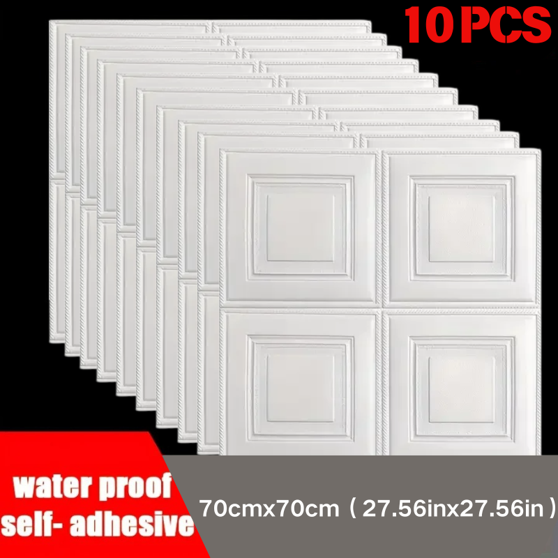 Pe Foam Sheet - แผ่นโฟมกันกระแทกกันน้ำขนาด 70*70 ซม. แบบติดผนังด้วยตัวเอง สำหรับตกแต่งเพดาน ห้องครัว