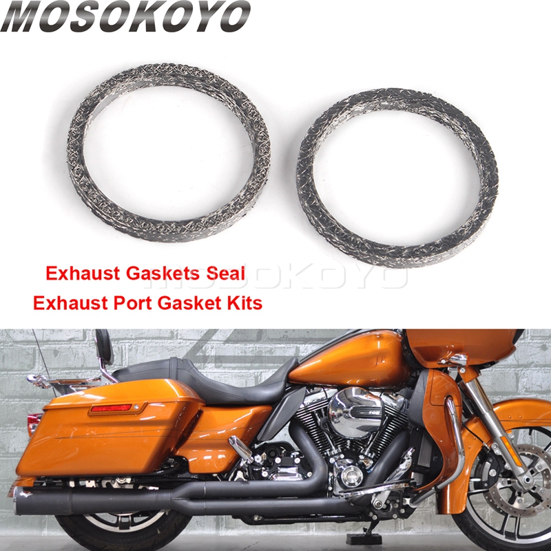Gasket Mount Kit - ท่อไอเสียท่อไอเสียแหวนปะเก็นท่อไอเสียพอร์ตปะเก็นชุดสําหรับ Harley Big Twin Touring Road
