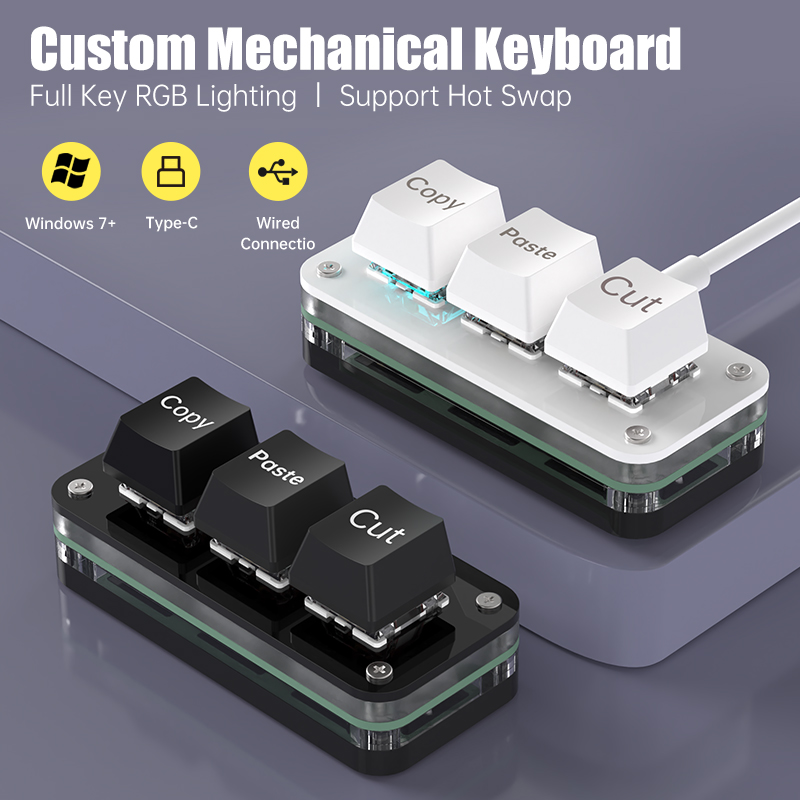 Gaming Keyboard Mini - 3 ปุ่มมาโคร โปรแกรมมิ่ง มินิคีย์บอร์ดสำหรับโฟโต้ชอป เกมมิ่ง ฮอตสวอป