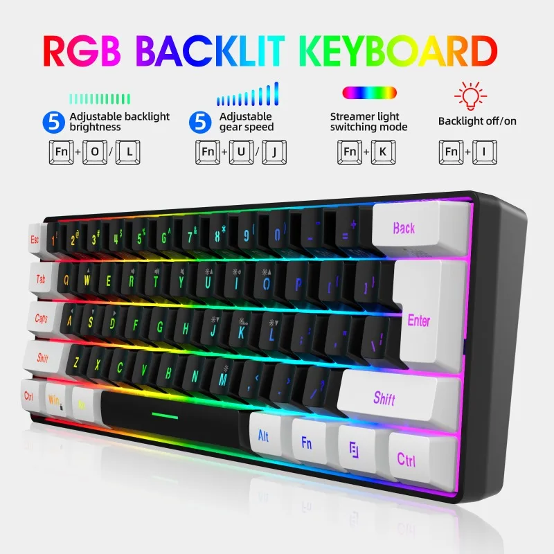 ชุดคีย์บอร์ดและเมาส์ 60% สำหรั - Gaming Keyboard And Mouse Set บทวิจารณ์และราคา