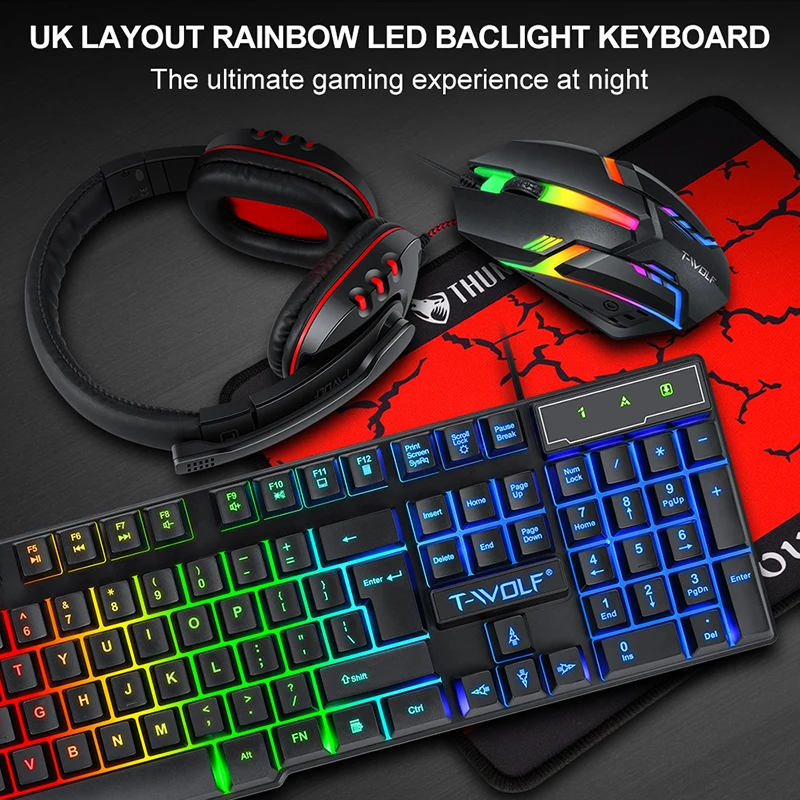 ชุดอุปกรณ์เกมมิ่ง T-WOLF Game  - Gaming Keyboard And Mouse Set บทวิจารณ์และราคา