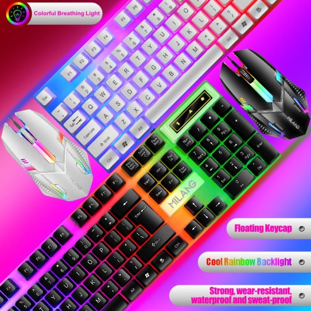 ชุดคีย์บอร์ดและเมาส์แบบมีสาย U - Gaming Keyboard And Mouse Set บทวิจารณ์และราคา