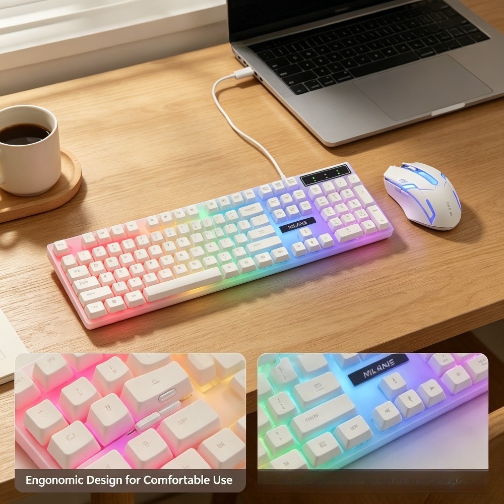 ชุดคีย์บอร์ดและเมาส์แบบมีสาย U - Gaming Keyboard And Mouse Set บทวิจารณ์และราคา
