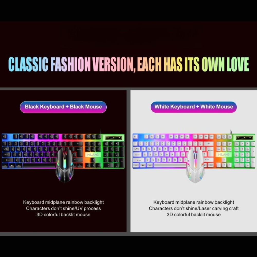 ชุดคีย์บอร์ดและเมาส์แบบมีสาย U - Gaming Keyboard And Mouse Set บทวิจารณ์และราคา
